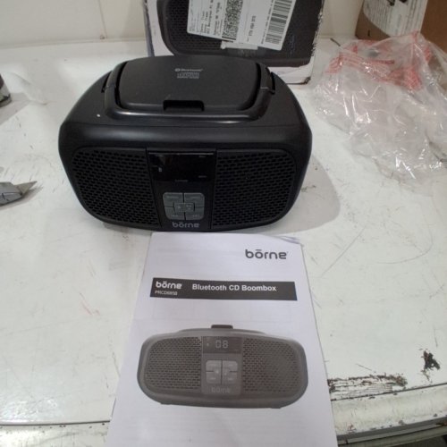 BORNE 4-IN-1 BLUETOOTH CD BOOMBOX WITH AM/FM RADIO - BLACK (MODEL: PRCD685B) image 2