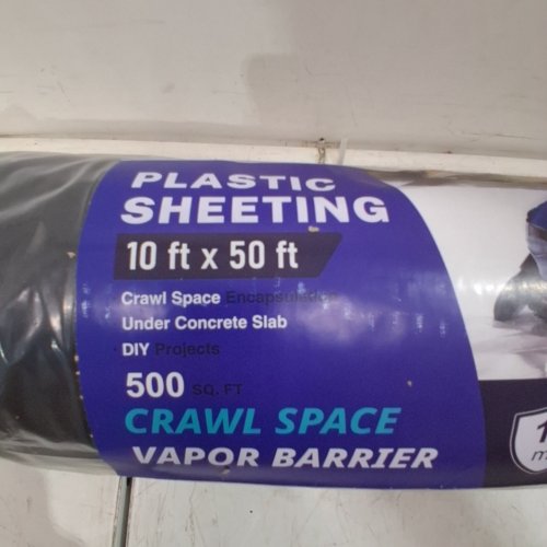 HEAVY DUTY PLASTIC SHEETING, THICK PLASTIC ROLL, TARP CRAWL SPACE/VAPOR BARRIER, 10FT X 50FT image 2