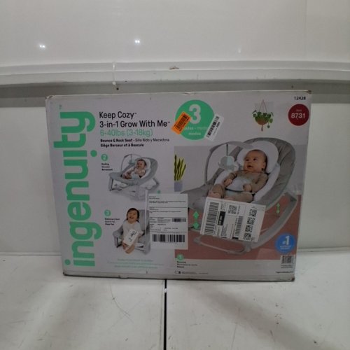INGENUITY KEEP COZY 3-IN-1 GROW WITH ME VIBRATING BABY BOUNCER SEAT & ROCKER - 6-40LBS - BLUE/GREY image 3