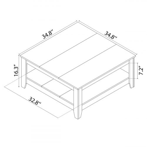 LARK MANOR WEDDEL BASILICO COFFEE TABLE WITH STORAGE - 35" - BLACK/BROWN image 2