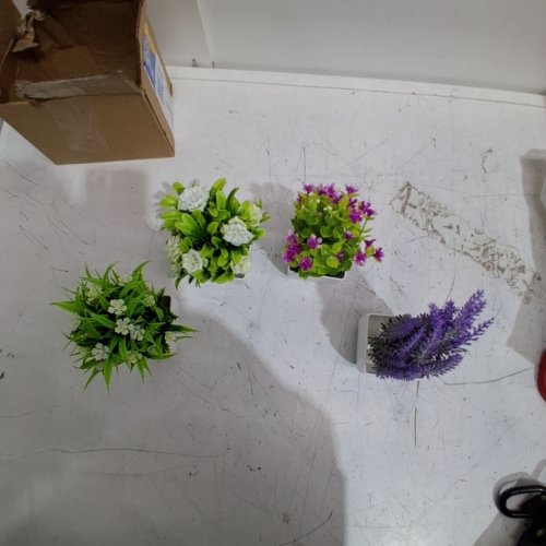 4PC POTTED DECORATIVE FAUX PLANTS - 6.5" - MULTICOLOURED image 4
