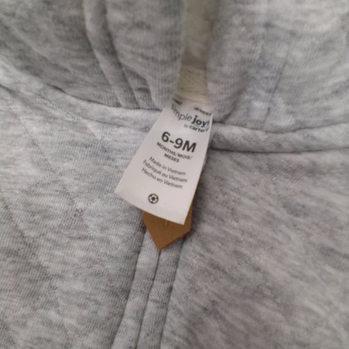 INFANT SIMPLE JOYS BY CARTER'S SHERPA LINED ZIP UP HOODIE - 6-9M - HEATHER GREY image 2