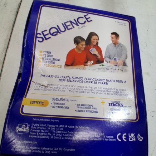GOLIATH CLASSIC SEQUENCE CARD GAME WITH SEQUENCE STACKS BONUS - 2-12 PLAYERS (MODEL: HZ0995) image 4