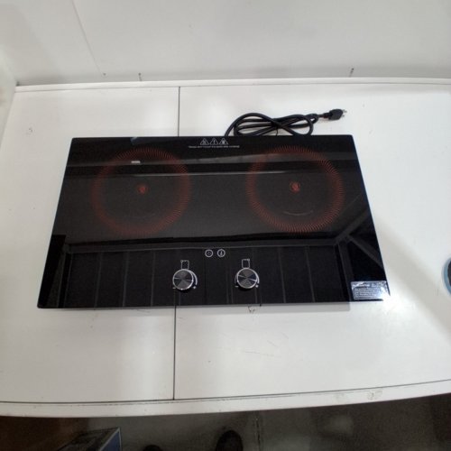 VBGK DOUBLE INDUCTION RADIANT ELECTRIC COOKTOP WITH LED TOUCH CONTROL SCREEN - 9 HEATING LEVELS - 110V-120V - 2100W - BLACK (MODEL: DT2-1) image 3