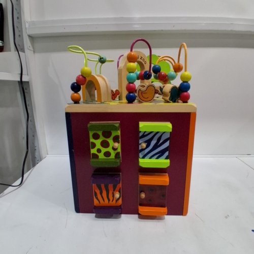 BATTAT EDUCATIONAL WOODEN ACTIVITY CUBE WITH ZOO THEME - ZANY ZOO/MULTICOLOUR (MODEL: BX1004Z) image 2