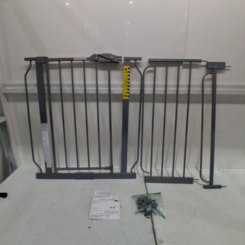REGALO EASY STEP EXTRA WIDE METAL SAFETY GATE - 30" X 29" TO 49" - PLATINUM GREY (MODEL: 1164EPDS) image 2