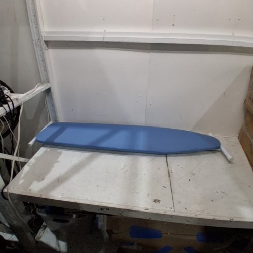 ADJUSTABLE IRONING BOARD WITH SAFETY LOCK - 54" X 13" - BLUE AND WHITE image 2