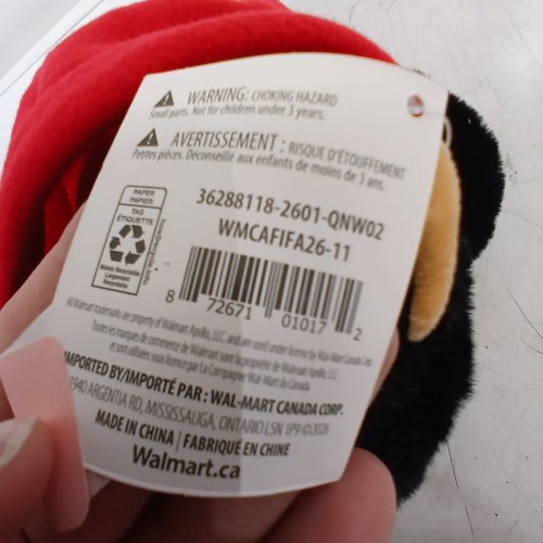 WAY TO CELEBRATE CANADA DAY BLACK BEAR PLUSHIE - 8.75" - BLACK/RED image 2