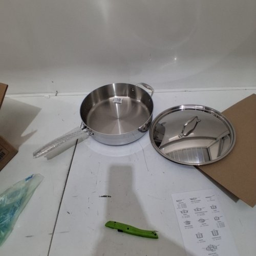 TRAMONTINA TRI-PLY CLAD STAINLESS STEEL DEEP SAUTÉ PAN - 6QT/5.7L - SILVER image 2