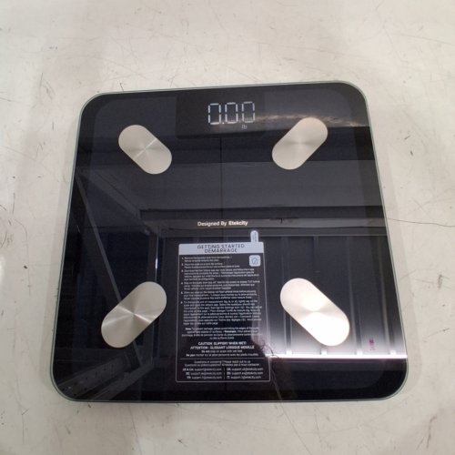ETEKCITY SMART FITNESS SCALE WITH LED DISPLAY AND BLUETOOTH - 11" X 11" - 400LB MAX - BLACK (MODEL: ESF-551) image 2