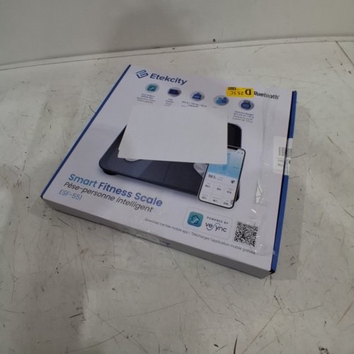 ETEKCITY SMART FITNESS SCALE WITH LED DISPLAY AND BLUETOOTH - 11" X 11" - 400LB MAX - BLACK (MODEL: ESF-551) image 4
