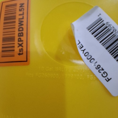 RUBBERMAID COMMERCIAL "BRUTE" SMALL UTILITY WASTE BIN - 10 GALLON - YELLOW image 4