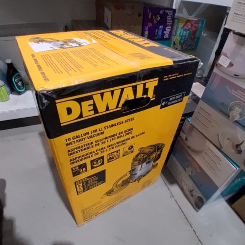 DEWALT PORTABLE QUIET WET/DRY SHOP VACUUM - 10 GAL - STAINLESS STEEL/BLACK (MODEL: DXV10S-QTA) image 2