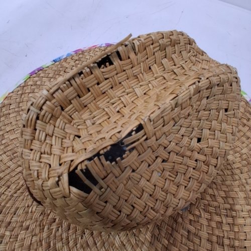 WOMEN'S ROXY ADJUSTABLE STRAW/BEACH HAT - SMALL - TAN/FLORAL image 3