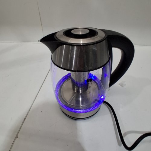 CHEFMAN EASY STEEP CORDLESS ELECTRIC GLASS KETTLE - 1.8 L - STAINLESS STEEL/BLACK (MODEL: RJ11-18-PL-CA / RJ11-18-PL-TI-DS) image 2