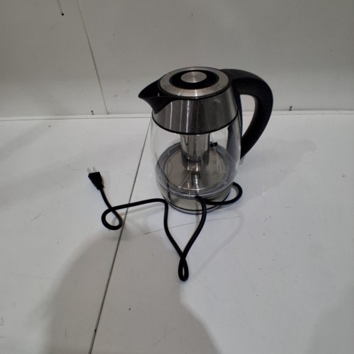 CHEFMAN EASY STEEP CORDLESS ELECTRIC GLASS KETTLE - 1.8 L - STAINLESS STEEL/BLACK (MODEL: RJ11-18-PL-CA / RJ11-18-PL-TI-DS) image 3