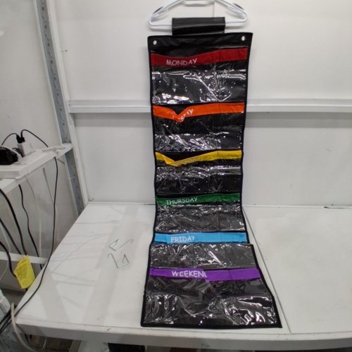 KIDS WEEKLY CLOTHES ORGANIZER WITH 6-SHELF AND LABELS FOR MONDAY TO FRIDAY - BLACK image 3