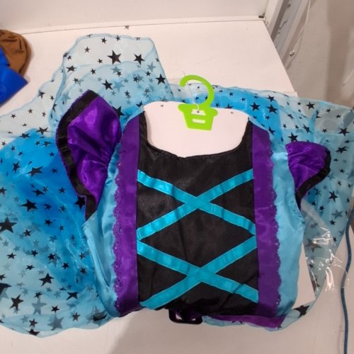 2PC TODDLER MAGICAL WITCH COSTUME DRESS AND HAT - 3-4T - BLUE/PURPLE image 2