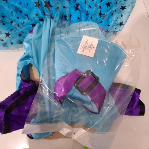 2PC TODDLER MAGICAL WITCH COSTUME DRESS AND HAT - 3-4T - BLUE/PURPLE image 3