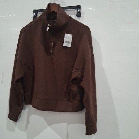 WOMEN'S GEORGE MOCK-NECK PULLOVER - MEDIUM - BROWN image 2