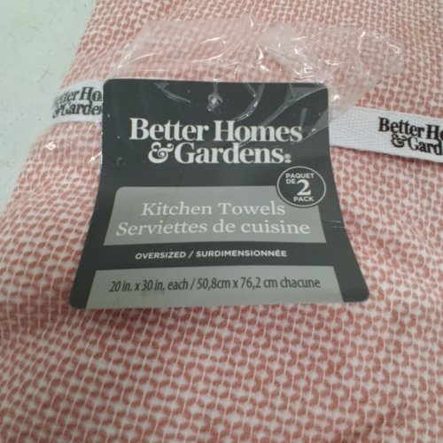 2PK BETTER HOMES & GARDENS COTTON KITCHEN TOWELS - 20" X 30" - RED/WHITE (MODEL: KT92497CILFW2P) image 2