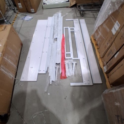 LIKIMIO MODERN METAL BED FRAME WITH 2-TIER SHELF - KING - WHITE (MODEL: HK-CKBF-005W) image 2