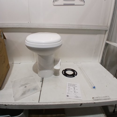 GRAVITY FLUSH TOILET FOOT PEDAL FLUSH FOR MOTORHOME CARAVAN TRAVEL - WHITE image 2
