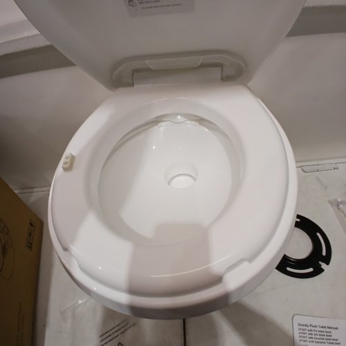 GRAVITY FLUSH TOILET FOOT PEDAL FLUSH FOR MOTORHOME CARAVAN TRAVEL - WHITE image 3