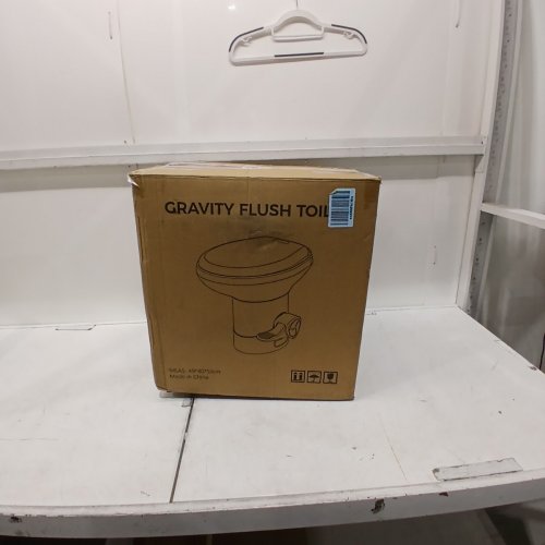 GRAVITY FLUSH TOILET FOOT PEDAL FLUSH FOR MOTORHOME CARAVAN TRAVEL - WHITE image 4