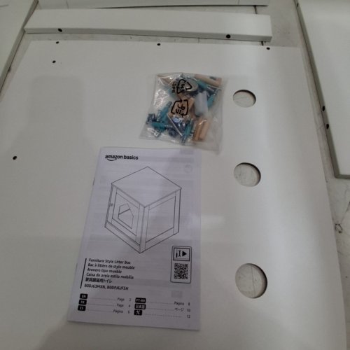 AMAZON BASICS FURNITURE STYLE LITTER BOX- 20" - WHITE (MODEL: B0DJ63MXN) image 3