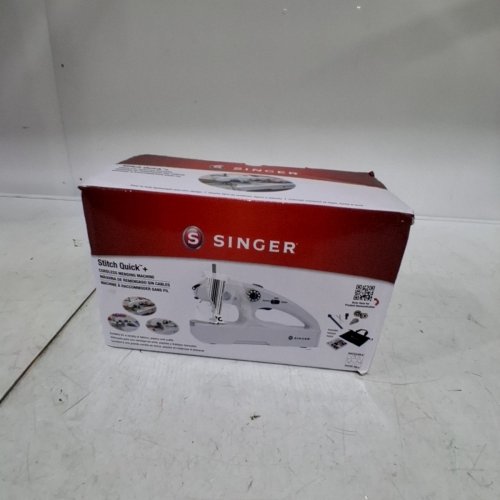 SINGER STITCH QUICK+ PLUS PORTABLE HANDHELD CORDLESS MENDING MACHINE WITH SEWING KIT & STORAGE BAG - WHITE/GREY - (MODEL: 11774) image 4
