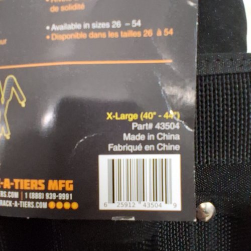RACK-A-TIERS ELECTRICIAN'S EDGE PRO TOOL BELT- XL, 40" - 44" WAIST - BLACK (ITEM: 43504) image 2