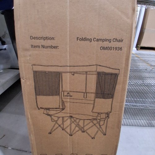 OVERMONT FOLDING CAMPING CHAIR - BLUE AND BLACK (ITEM: OM001936) image 2