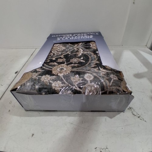 WYATT & ASH WASHABLE FLORAL PATTERNED RECTANGULAR AREA RUG -72" X 108" - GRAY AND IVORY (ITEM: 1737288) image 4