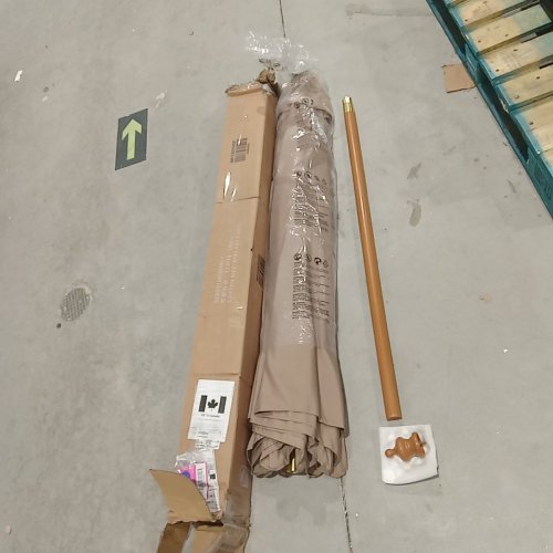 COSTWAY PATIO UMBRELLA OUTDOOR TABLE MARKET UMBRELLA WITH 8 STURDY BAMBOO RIBS - 9FT - BEIGE (MODEL:NP12859CF) image 3