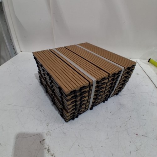 8PK GOLDEN SELECT COMPOSITE DECK TILES - 12" X 12" (EACH) - 7.7 SQ.FT - BROWN (MODEL: 2008954) image 2