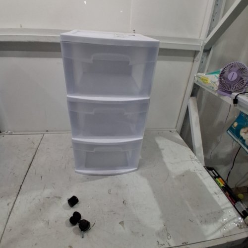 STERILITE PLASTIC 3-DRAWER STORAGE TOWER - 23" - WHITE image 2