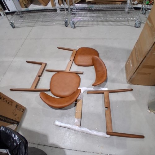 2PK COLAMY WOODEN UPHOLSTERED DINING CHAIRS - BROWN (MODEL: 6872) image 3