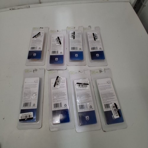 8 ASSORTED PHILIPS 3.5MM AUX AUDIO CABLES - 3FT image 3