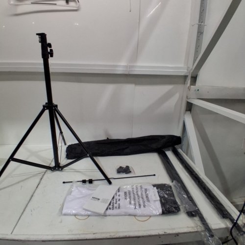 PORTABLE 160° WIDE ANGLE INDOOR/OUTDOOR PROJECTOR SCREEN WITH STAND AND CARRY BAG - 80" - BLACK (MODEL: DZC-80) image 2