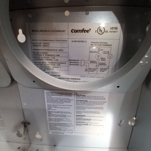 COMFEE UNDER CABINET RANGED HOOD - 30", 200CFM - STAINLESS STEEL (MODEL: ‎CVU30W2AST) image 5