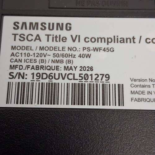 SAMSUNG SUBWOOFER ONLY - COMPATIBLE WITH SOUNDBAR MODEL HW-B650F/ZC - BLACK (MODEL: PS-WF75B) image 3