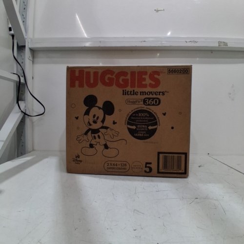 128PK DISNEY HUGGIES LITTLE MOVERS HUGGFIT 360 BABY DIAPERS - SIZE 5 - MICKEY MOUSE image 2
