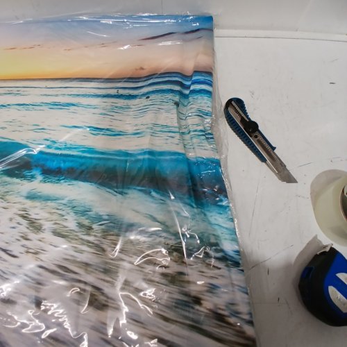 ARTEWOODS HANGING WALL ART CANVAS "OCEAN SUNSET BEACH" - 36" X 24" image 3