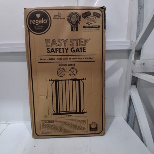 REGALO EASY-STEP METAL WALK-THROUGH SAFETY GATE - 30" X 29'' - 38.5'' - WHITE (MODEL: 1160DS) image 4