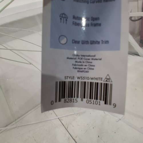 WEATHER STATION BUBBLE DOME CLEAR UMBRELLA - 52" - WHITE (MODEL: WS510-WHITE) image 3