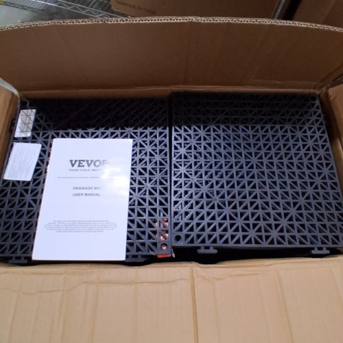 50PK VEVOR MODULAR INTERLOCKING DRAINAGE MATS - 12" - BLACK image 2