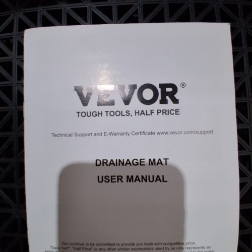 50PK VEVOR MODULAR INTERLOCKING DRAINAGE MATS - 12" - BLACK image 3