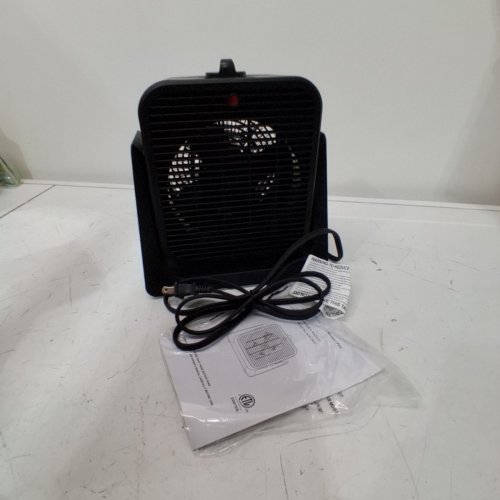 KONWIN DUAL FUNCTION HEATER AND FAN WITH TWO HEAT AND FAN SETTINGS - ADJUSTABLE ANGLE - LARGE BASE - 9.5" TALL - BLACK - (MODEL: SFH-181T). image 3