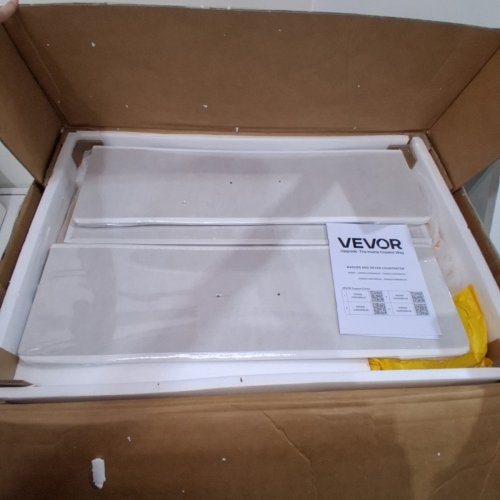 WASHER DRYER COUNTERTOP WITH SHELF - 54" X 27.5" - NATURAL WOOD/WHITE (MODEL: DX0202-C250399S-02) image 2